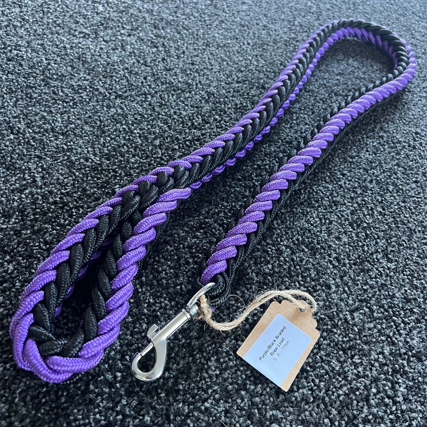 Rope Leash Black & Purple 125cm / 2cm