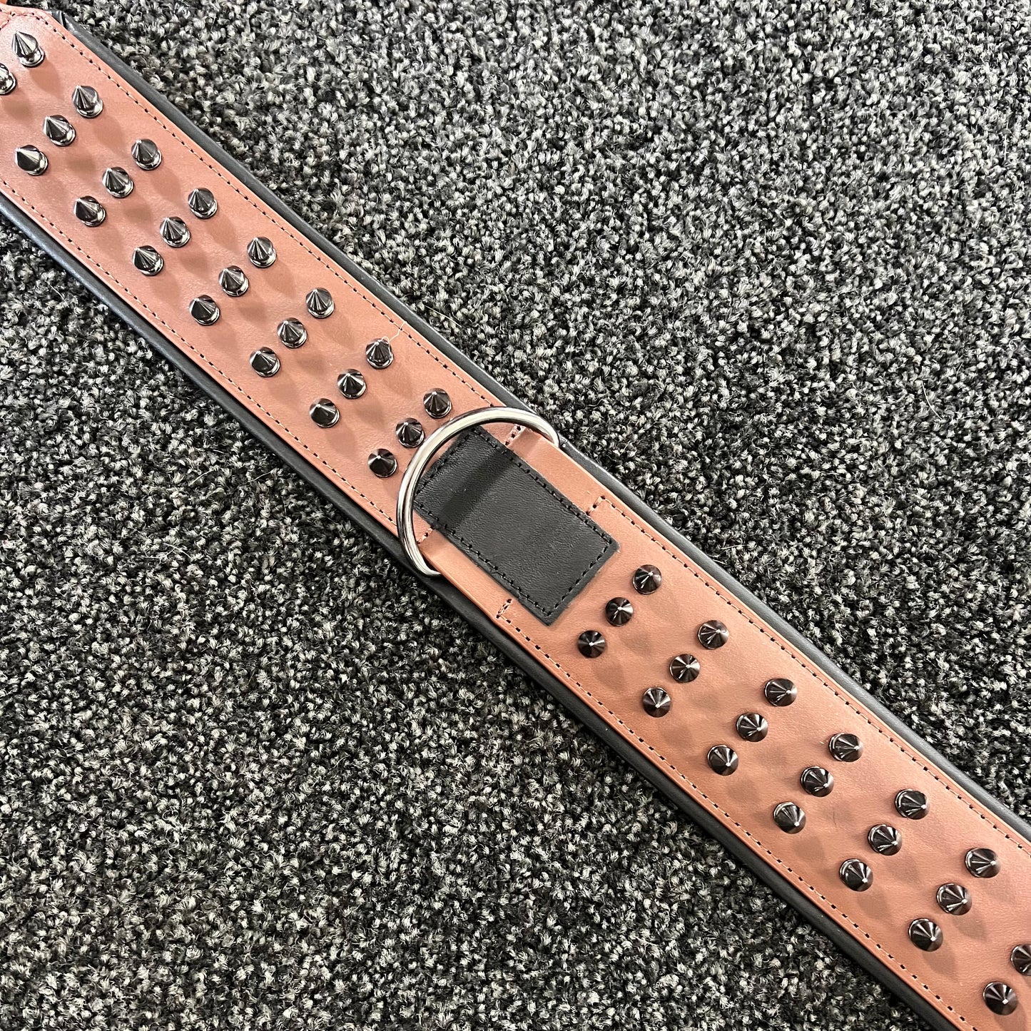Studded Spiked, Heavy duty Leather Padded Collar 57-66cm