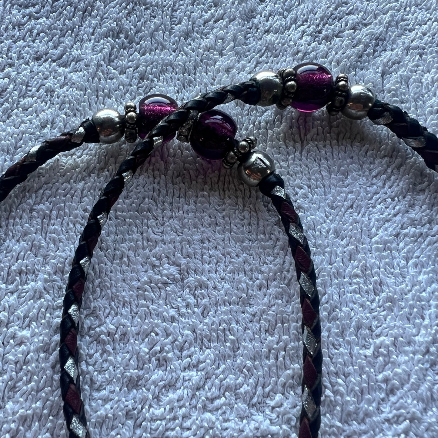 Handmade woven lead with beads