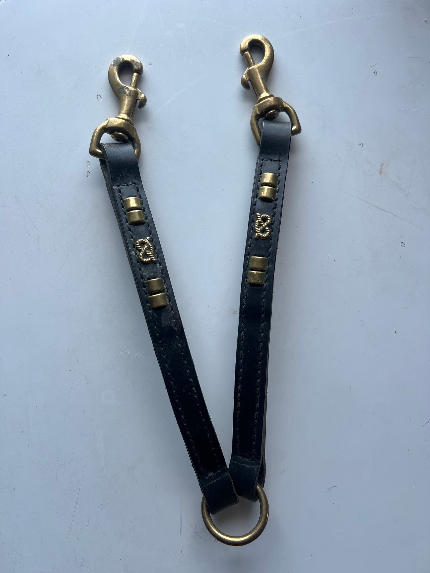 Leather Splitter - Black & Brass