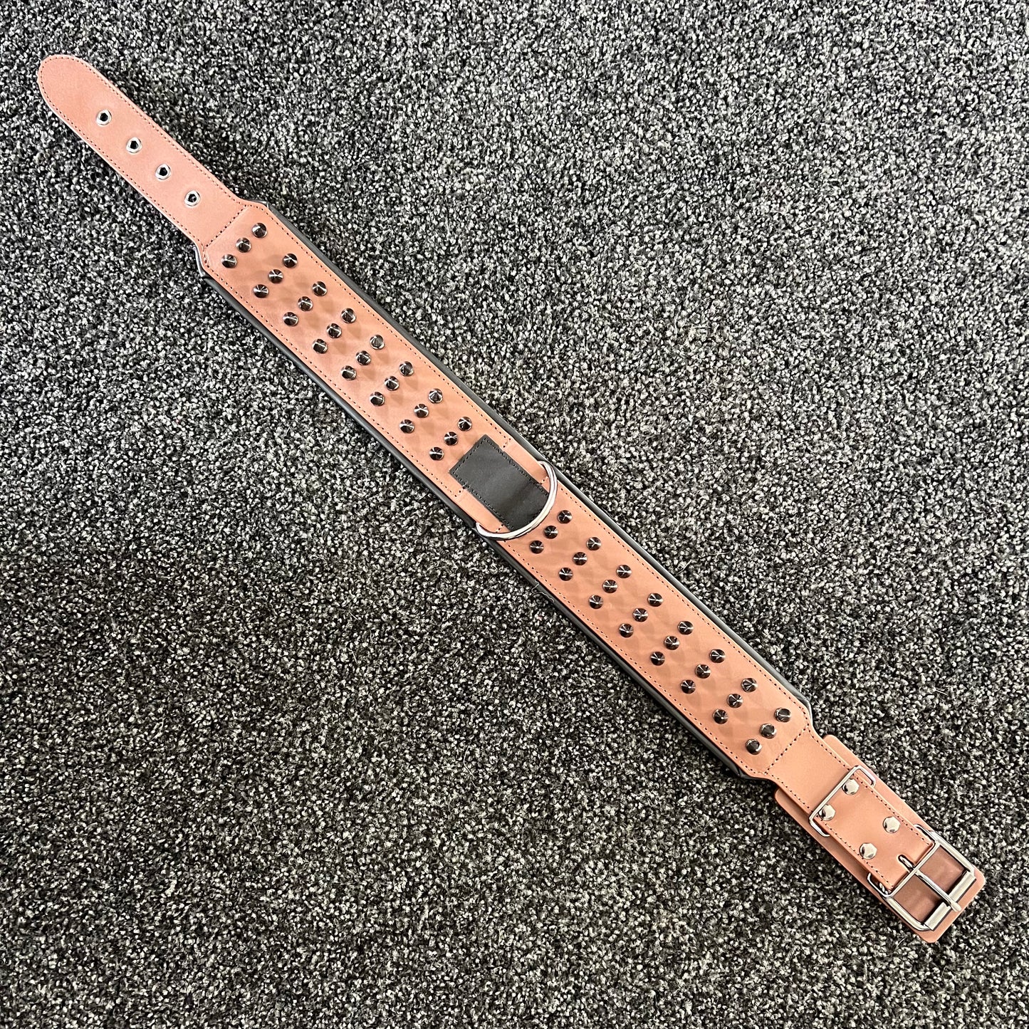 Studded Spiked, Heavy duty Leather Padded Collar 57-66cm