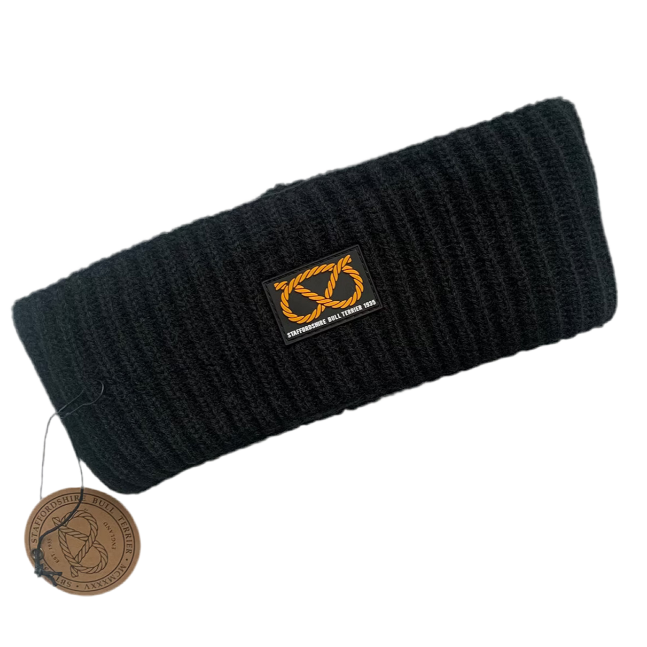 Staffy, Staffordshire Bull Terrier, SBT, Show Collar, Staffie, Black Knitted Headband