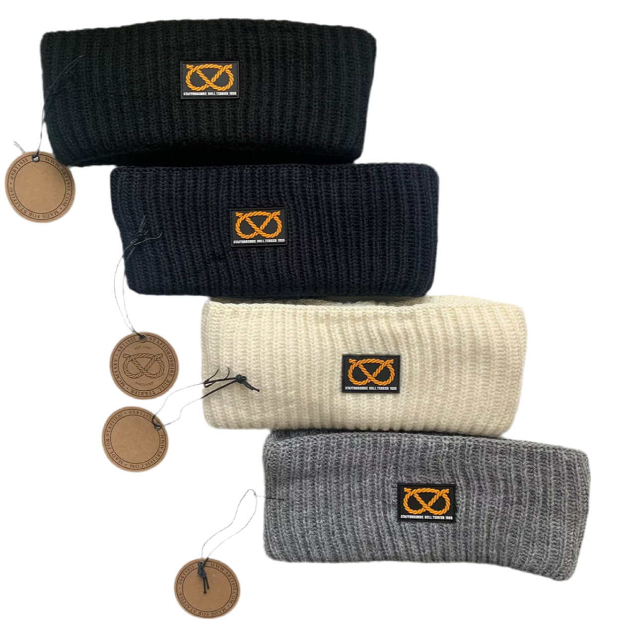 Staffy, Staffordshire Bull Terrier, SBT, Show Collar, Staffie, Knitted Headbands
