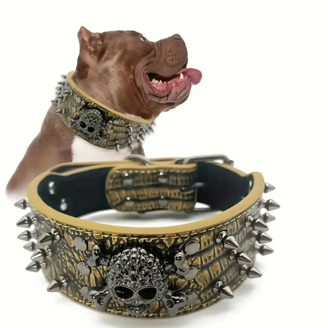 Large Dog Breeds, Leather Collar, Mastiff, Rottweiler, German Shepherd Faux Leather Collar