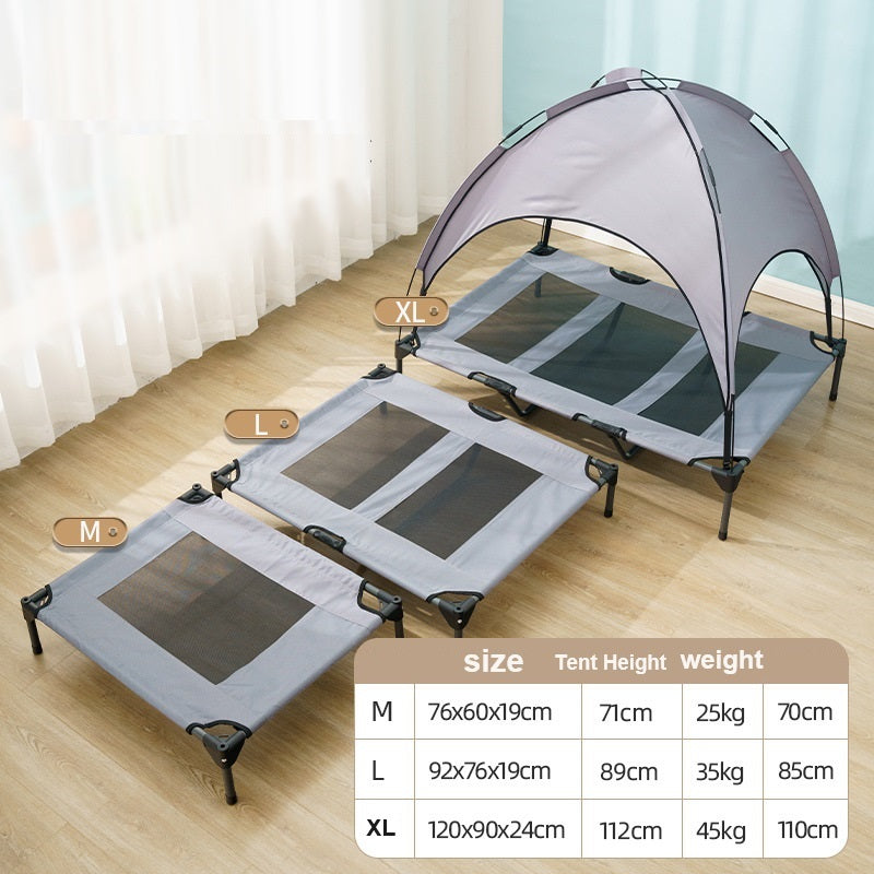 Elevated Pet Bed Raised for Outdoor Camping Tent Sun Shade Canopy