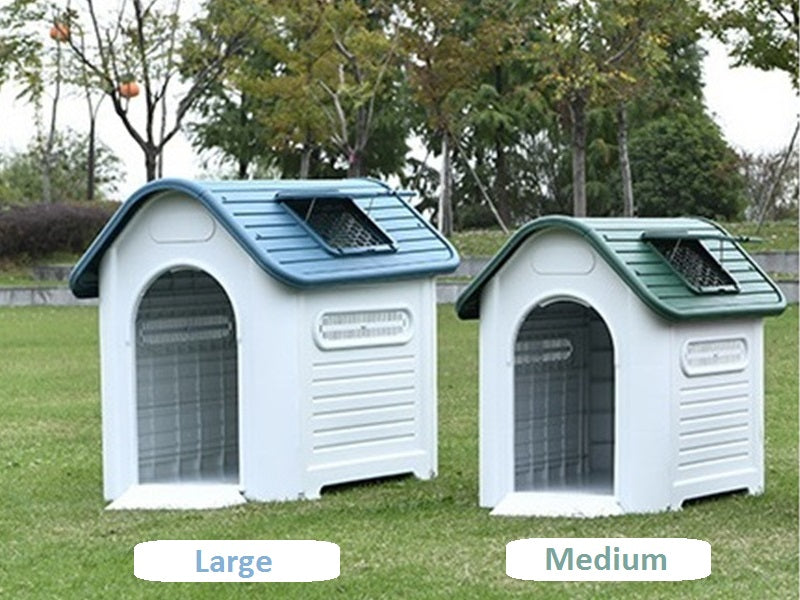 Large Dog House with Window- Dark Green