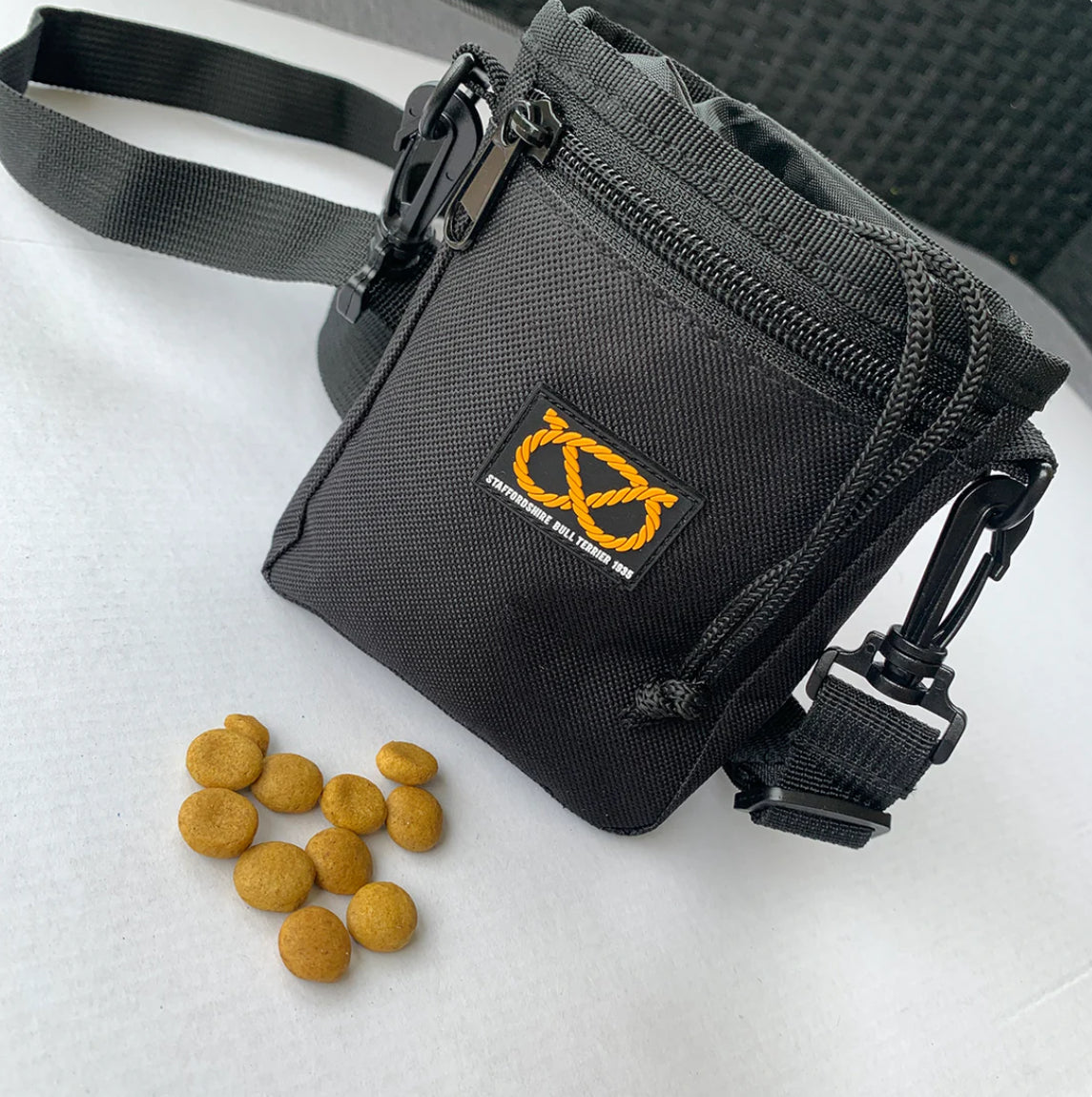 Staffy, staffie, Staffordshire bull terrier, dog, dogs, dog lovers, show dogs, SBT, Show Collar, Staffie, staffy treat training bag