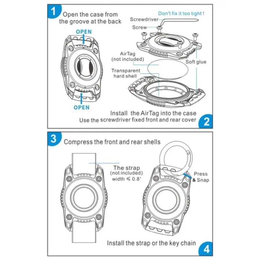 Waterproof Apple Air Tag Holder (for straps)
