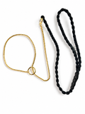 Black 4-Braid Gold Snake Chain Show Lead 45cm | The Tough Ones™