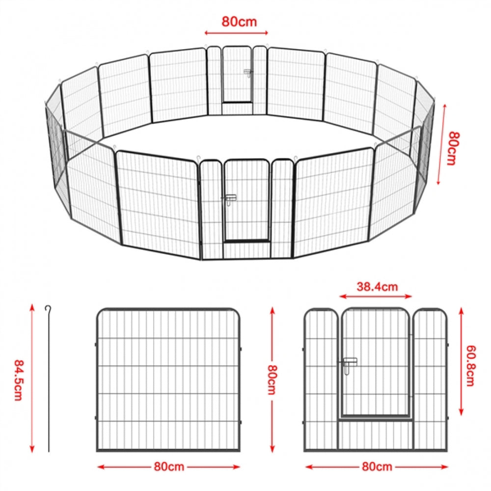 16 Panels Heavy Duty Dog Pen 10.8 Merters Long