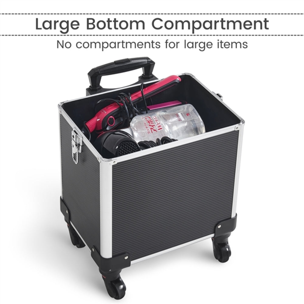 5-In-1 Professional Aluminum Rolling Cosmetic Makeup Train Cases Trolley