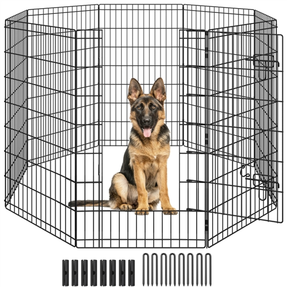 8 Panel Foldable Metal Dog Exercise Pen
