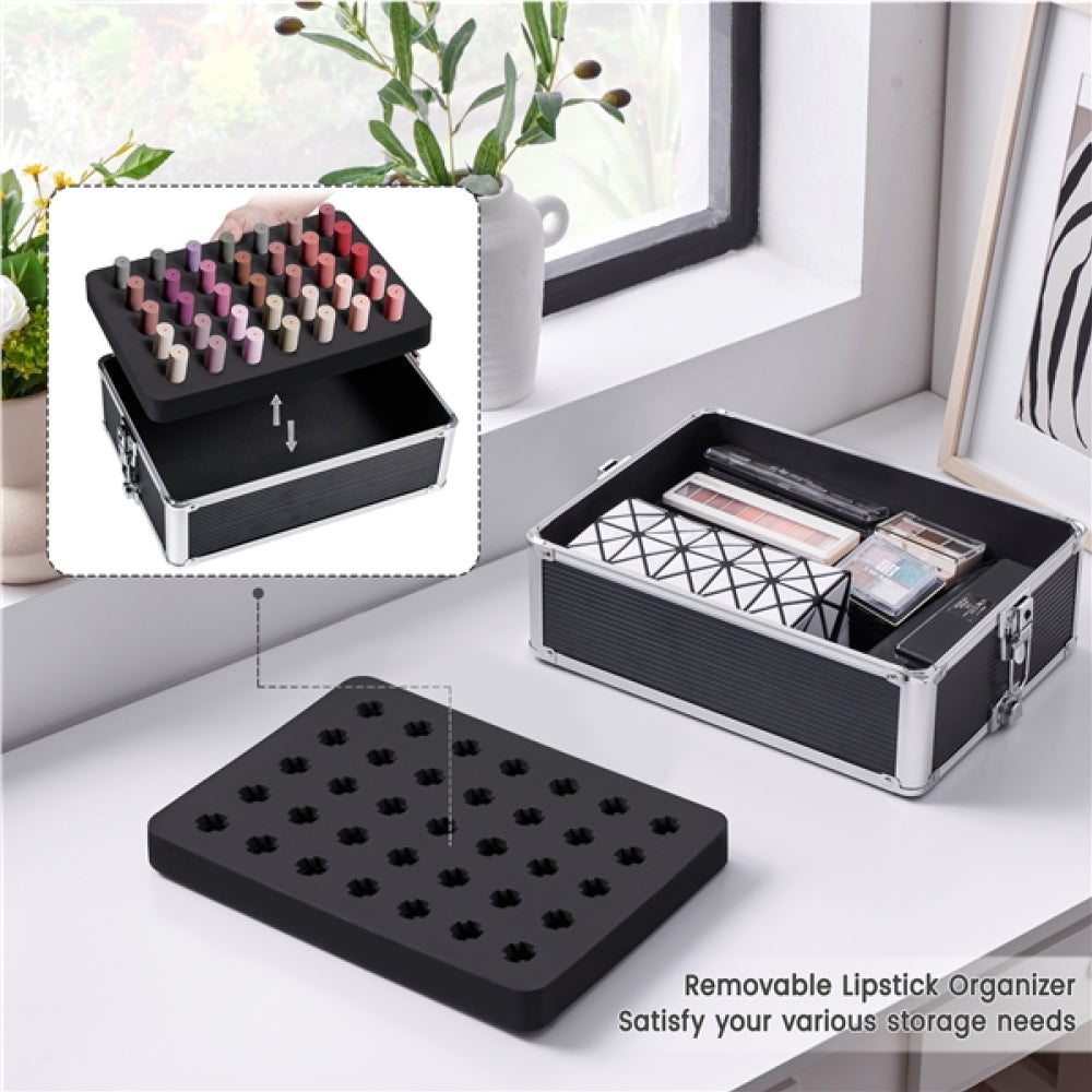 5-In-1 Professional Aluminum Rolling Cosmetic Makeup Train Cases Trolley
