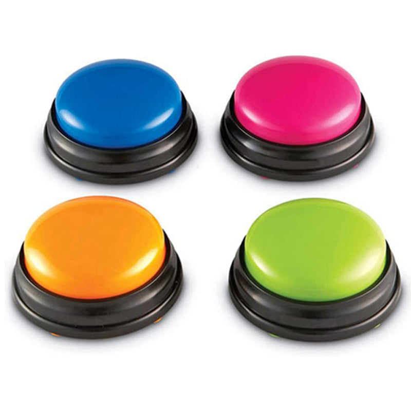 4 Pcs Answer Buzzers for Dogs Recordable Voice Recording Sound Button