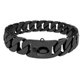 Black 32mm Cuban Link Dog Necklace | Stainless Steel 55cm | The Tough Ones™
