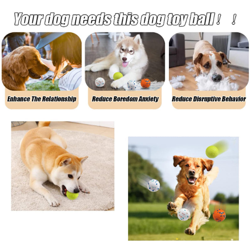 4pcs Bouncy Balls for Dogs Small Breed Lightweight Durable Solid Dog Ball S