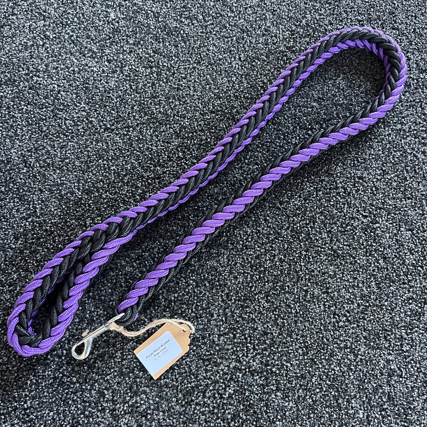 Rope Leash Black & Purple 125cm / 2cm