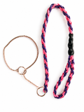 Pink & Purple 4-Braid Rose Gold Snake Chain Show Lead 40cm | The Tough Ones™