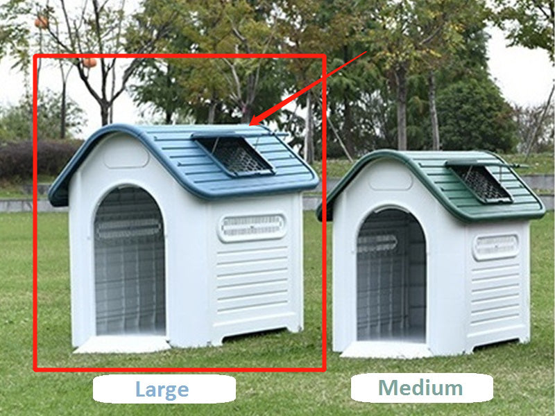 Large Dog House with Window- Dark Green