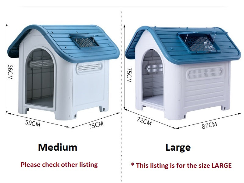 Large Dog House with Window- Dark Green