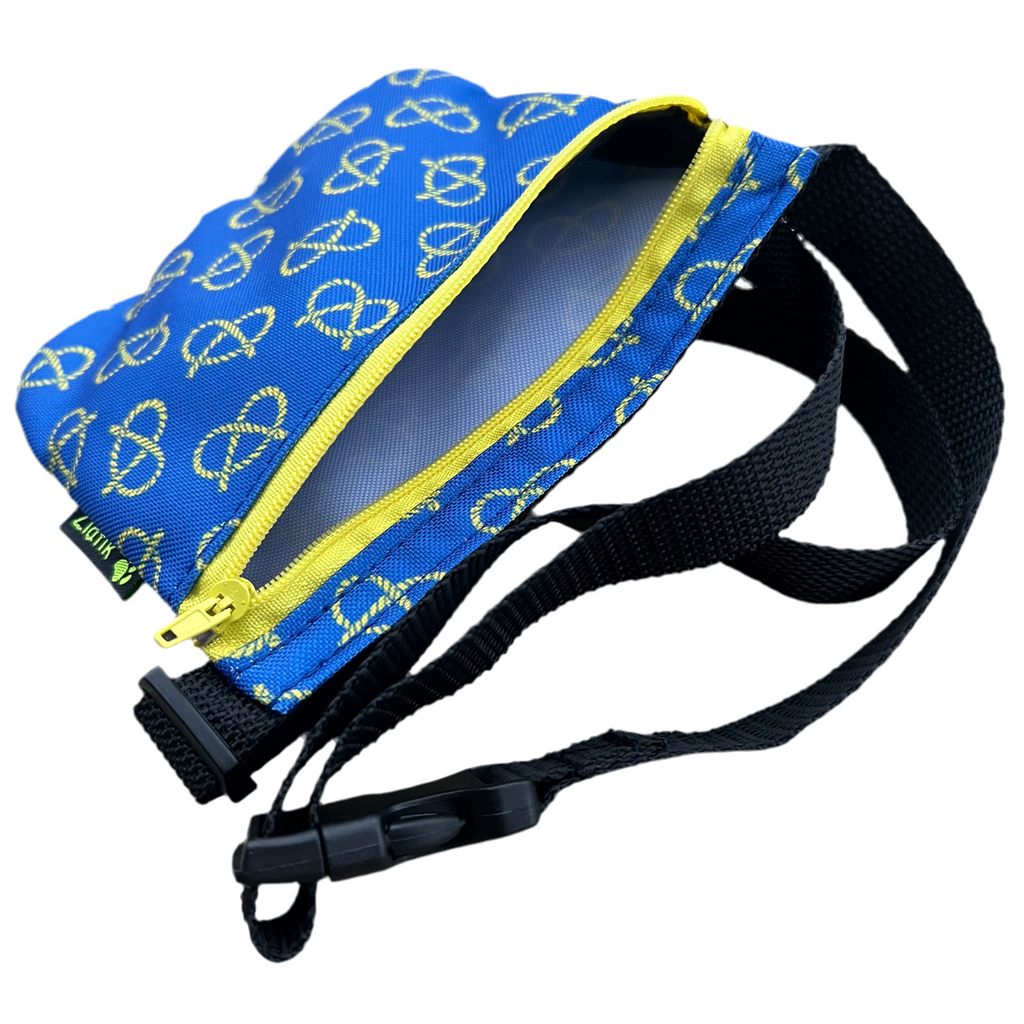 Staffordshire Bull Terrier Treat Bait Bag – Blue & Yellow Stafford Knot
