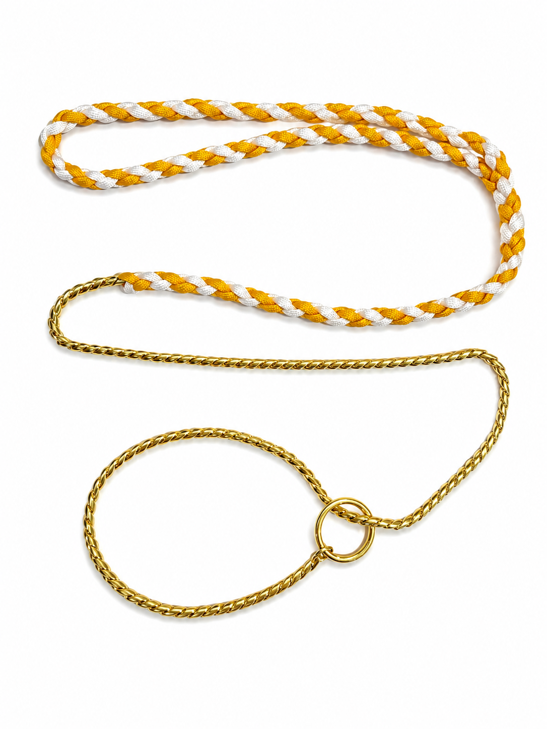 Gold & White Snake Show Lead – 120cm