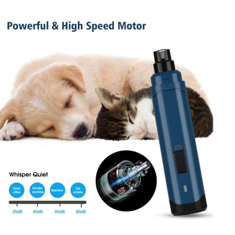 Dog Nail Grinder with LED Light - Upgraded 2-Speed Electric Pet Nail Trimmer B