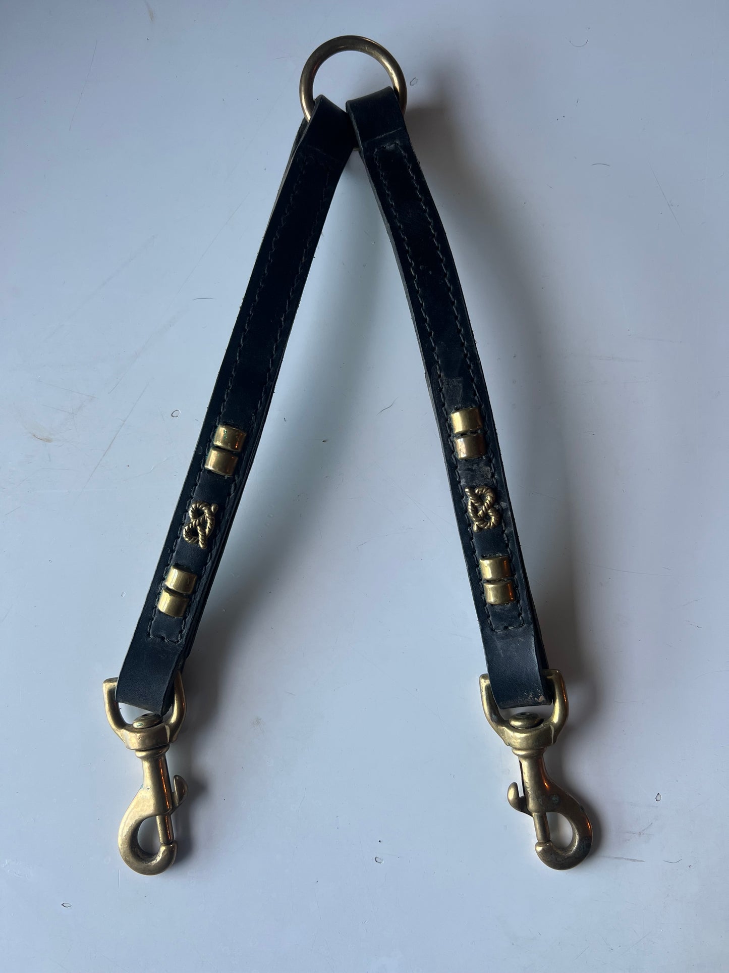 Leather Splitter - Black & Brass