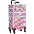 3-in-1 Rolling Makeup Train Case Portable Cosmetic Trolley