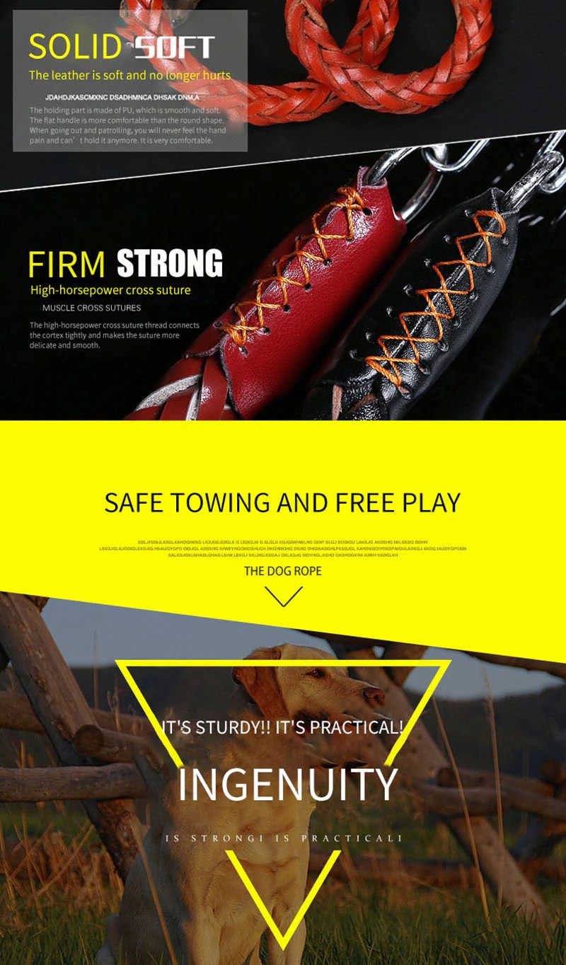 Leather Dog Collar And Leash Set