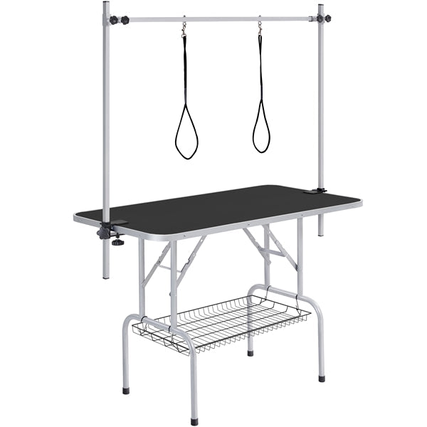 Foldable Pet Grooming Table Stainless Steel Arm Frame Height Adjustable