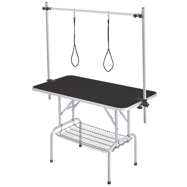 Foldable Pet Grooming Table Stainless Steel Arm Frame Height Adjustable
