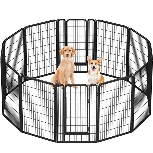12 Panels Iron Dog Cat Exercise Barrier Dog Pen Dog Playpen