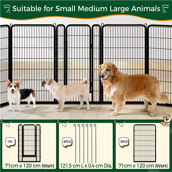 12 Panels Iron Dog Cat Exercise Barrier Dog Pen Dog Playpen
