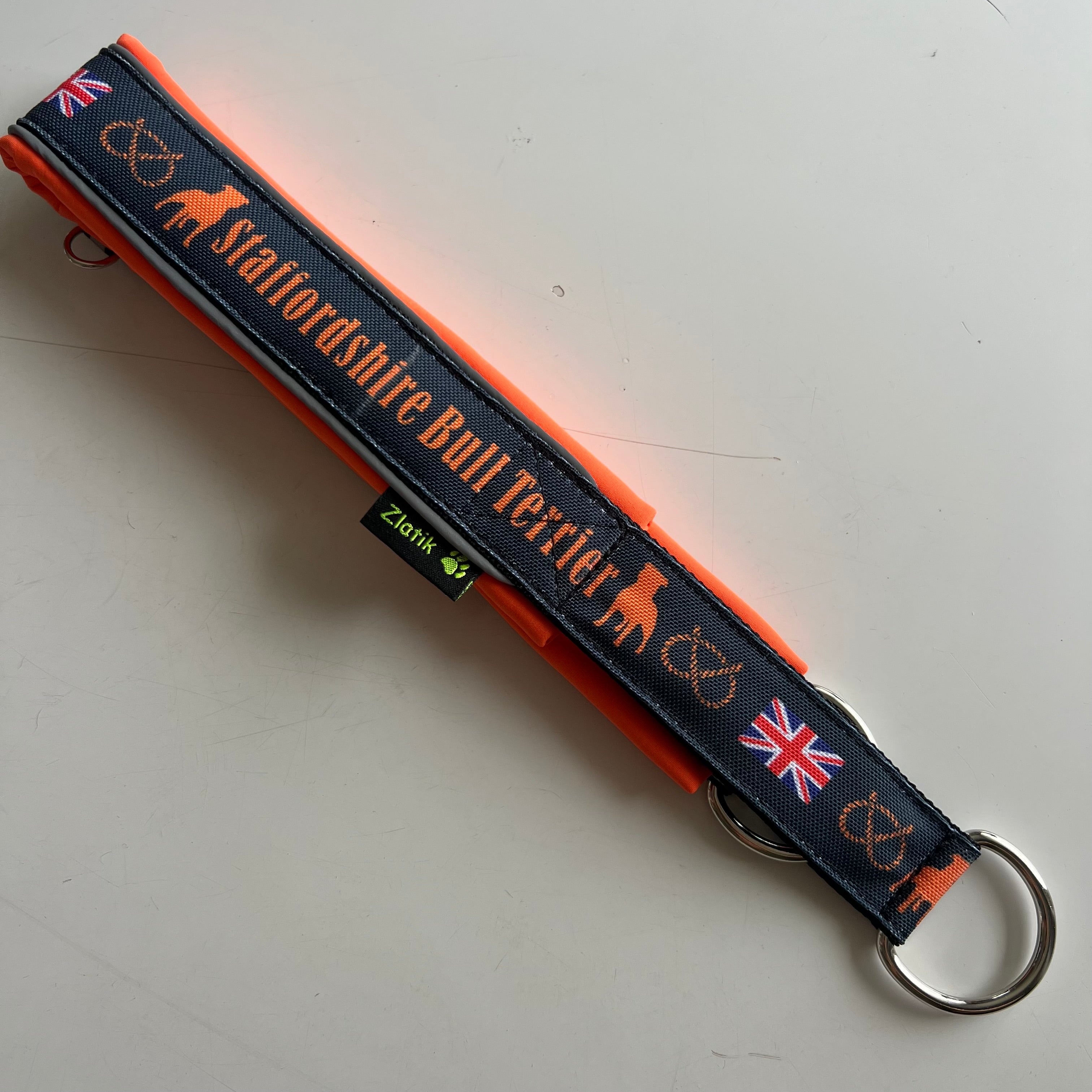 Midnight Blue & Orange Soft Martingale Collar