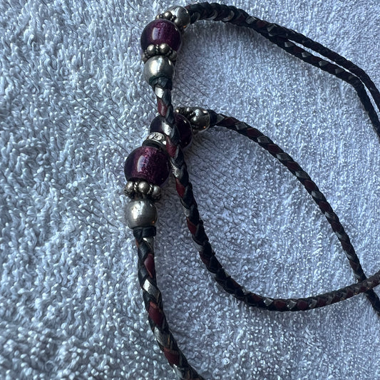 Handmade woven lead with beads