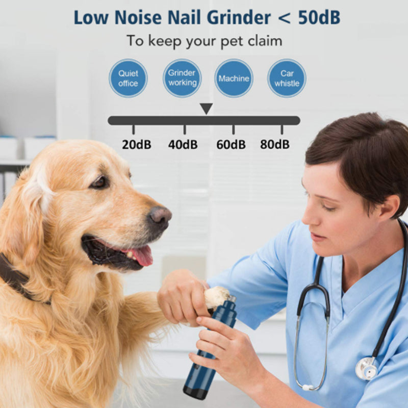 Dog Nail Grinder with LED Light - Upgraded 2-Speed Electric Pet Nail Trimmer B