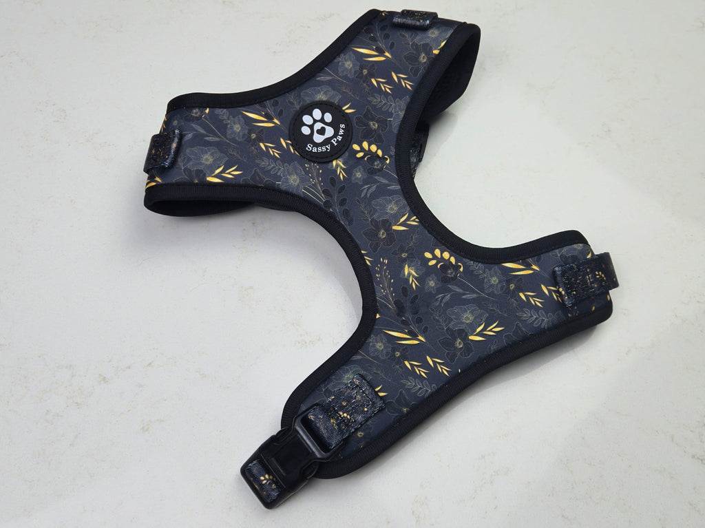Dog Harness Bundle Set - Midnight Blossom