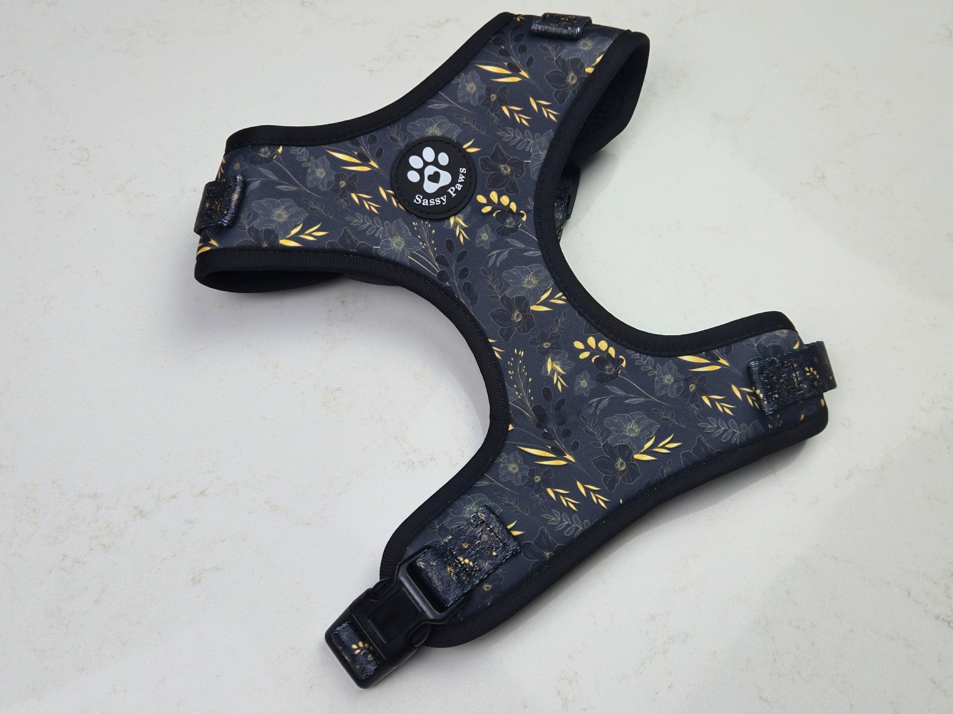 Dog Harness Bundle Set - Midnight Blossom