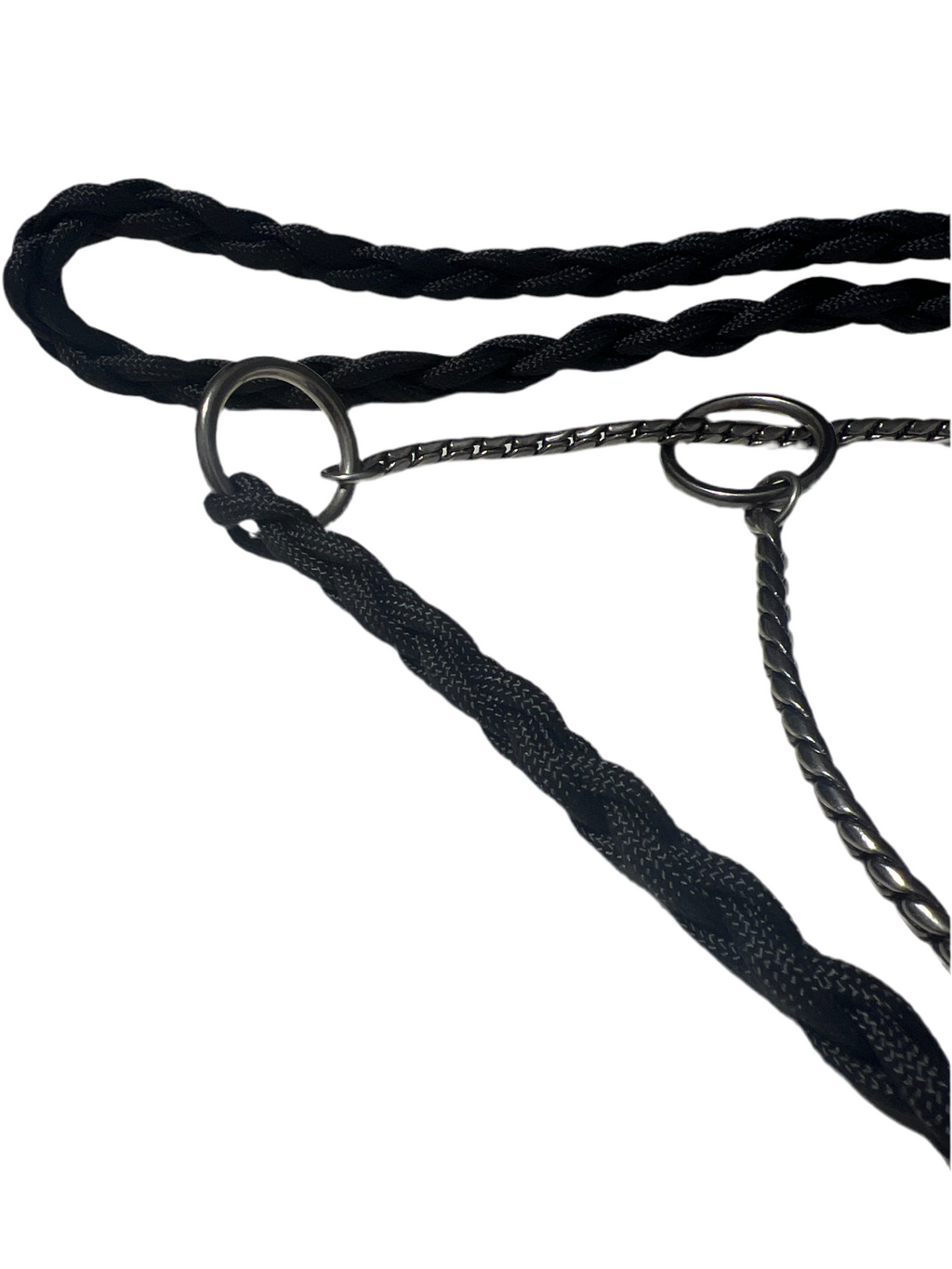 4 Braided Snake Leash – black snake, Black Show Ring Lead