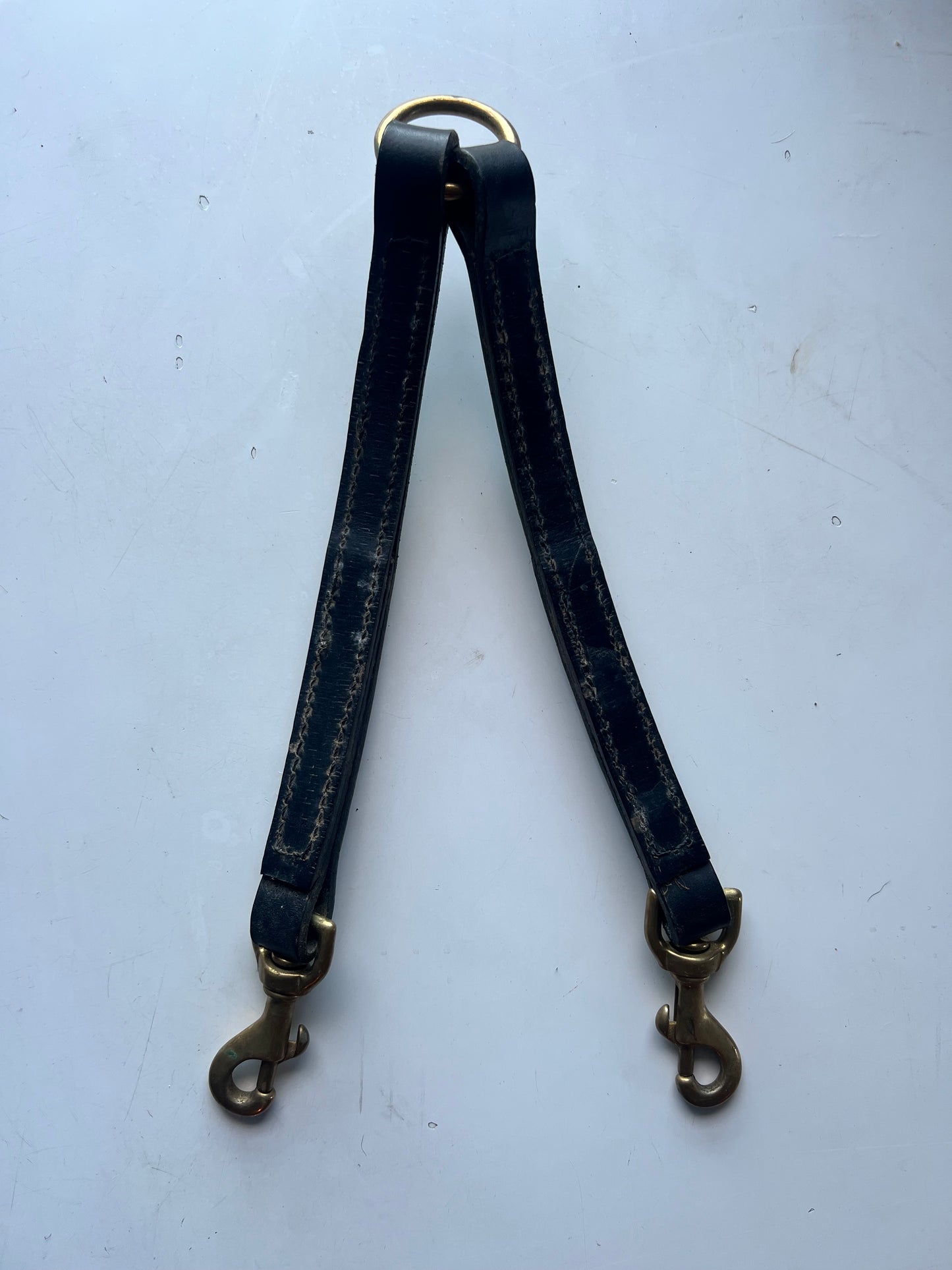 Leather Splitter - Black & Brass