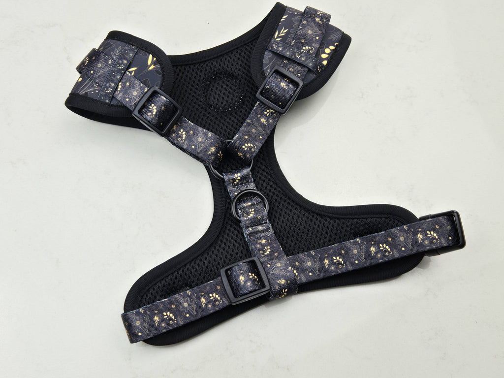 Adjustable Dog Harness - Midnight Blossom