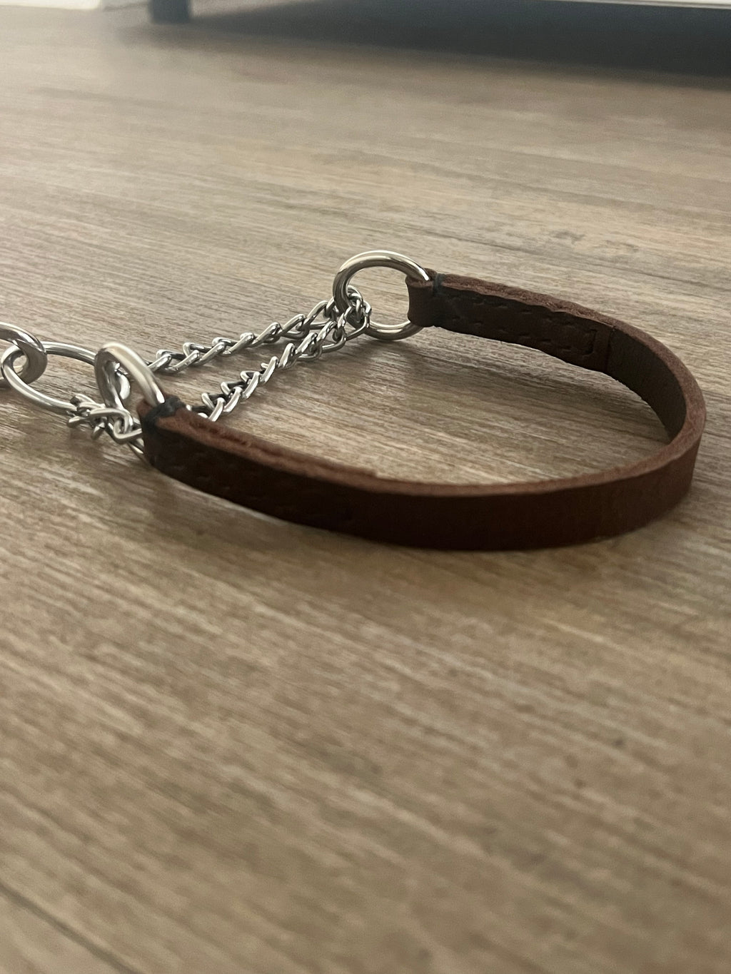 Brown & Silver Leather Martingale Puppy Set (23-33cm)