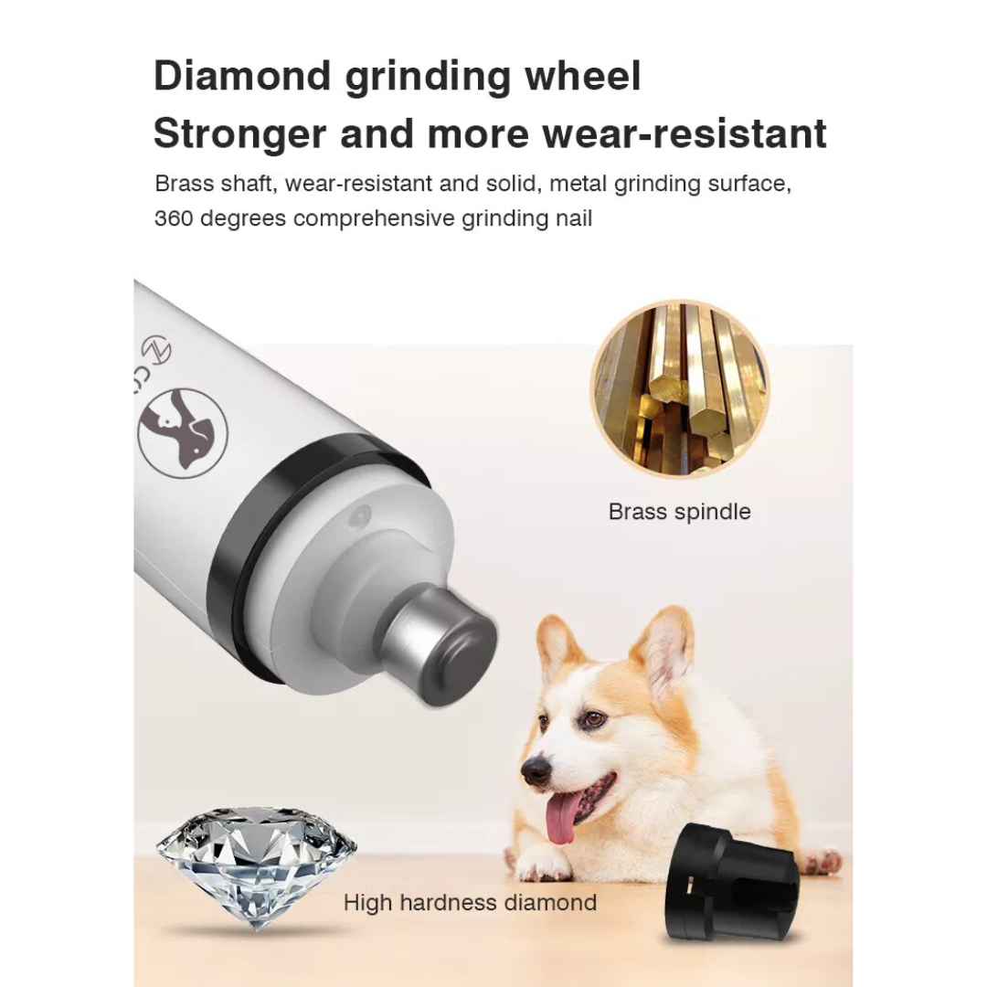 Pet Nail Grinder with 2 LED Lights Upgraded 3-Speed Electric Cordless
