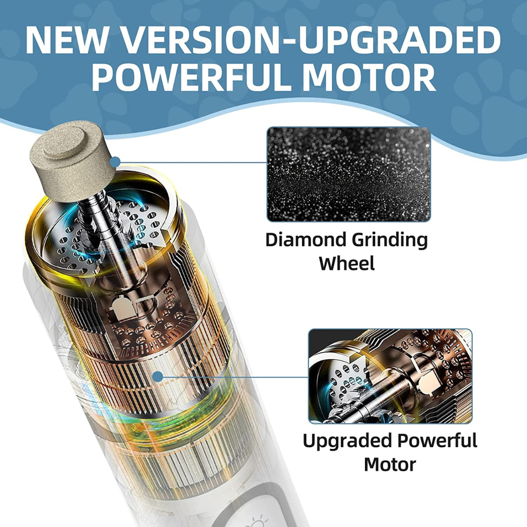 Pet Nail Grinder with 2 LED Lights Upgraded 3-Speed Electric Cordless