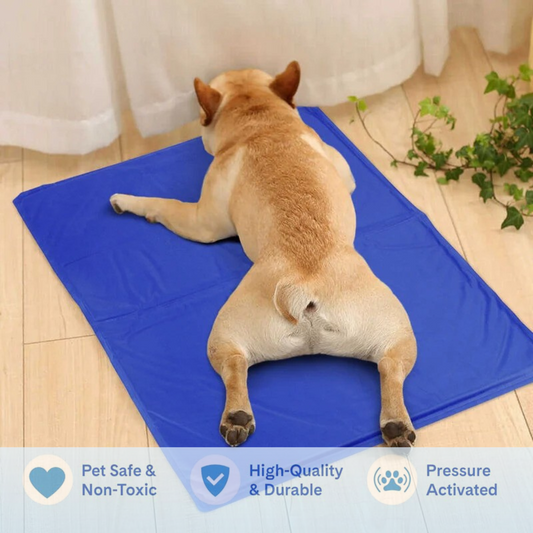 Cooling Pet Mat with Pressure-Activated Gel Pad for Indoor & Outdoor Summer Relief