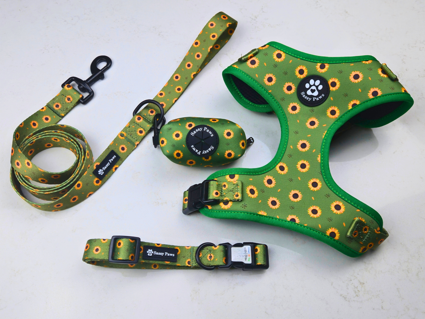Dog Harness Bundle Set - Sunflower Bloom