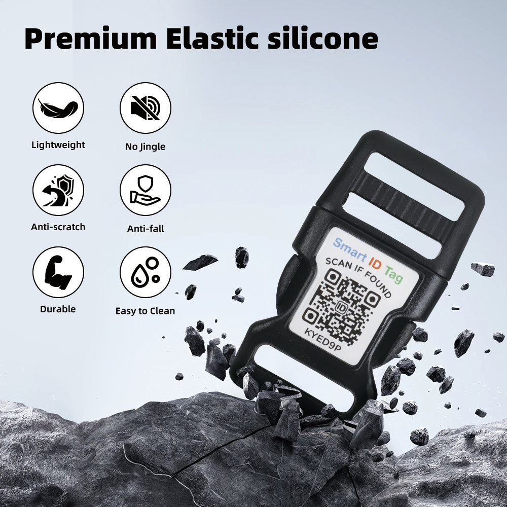 Dog Collar - Easy Scan QR ID - Midnight Blossom