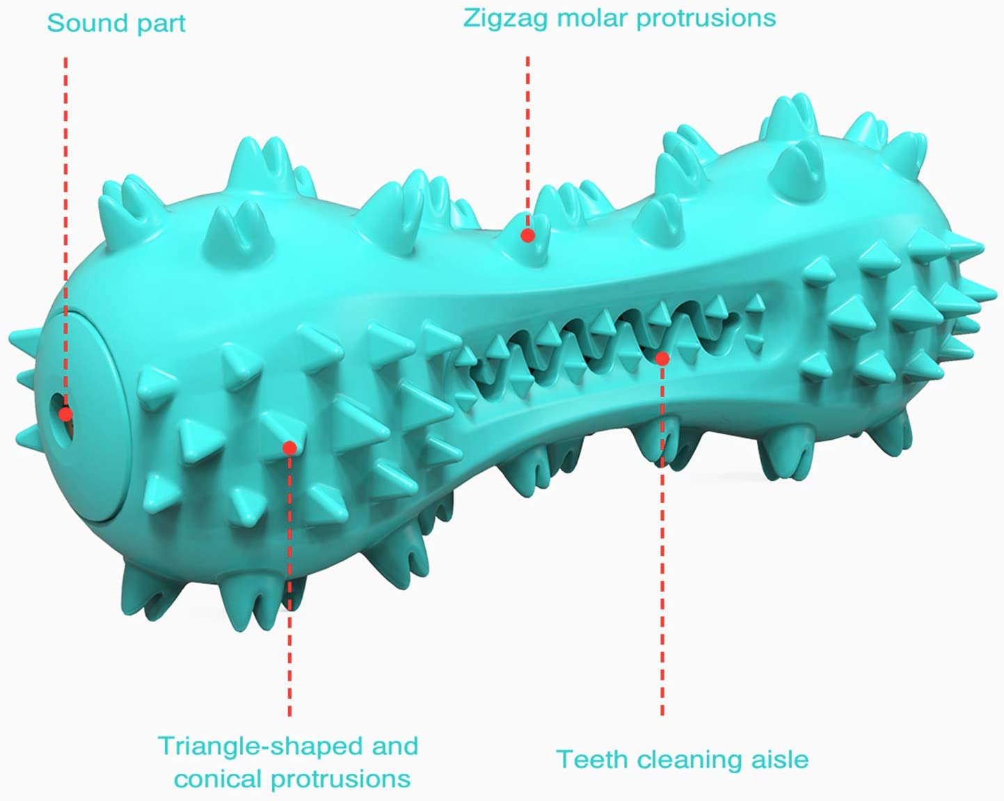 Dog Chew Toy - Squeaky Toothbrush Durable Rubber Toys for Teeth Cleaning