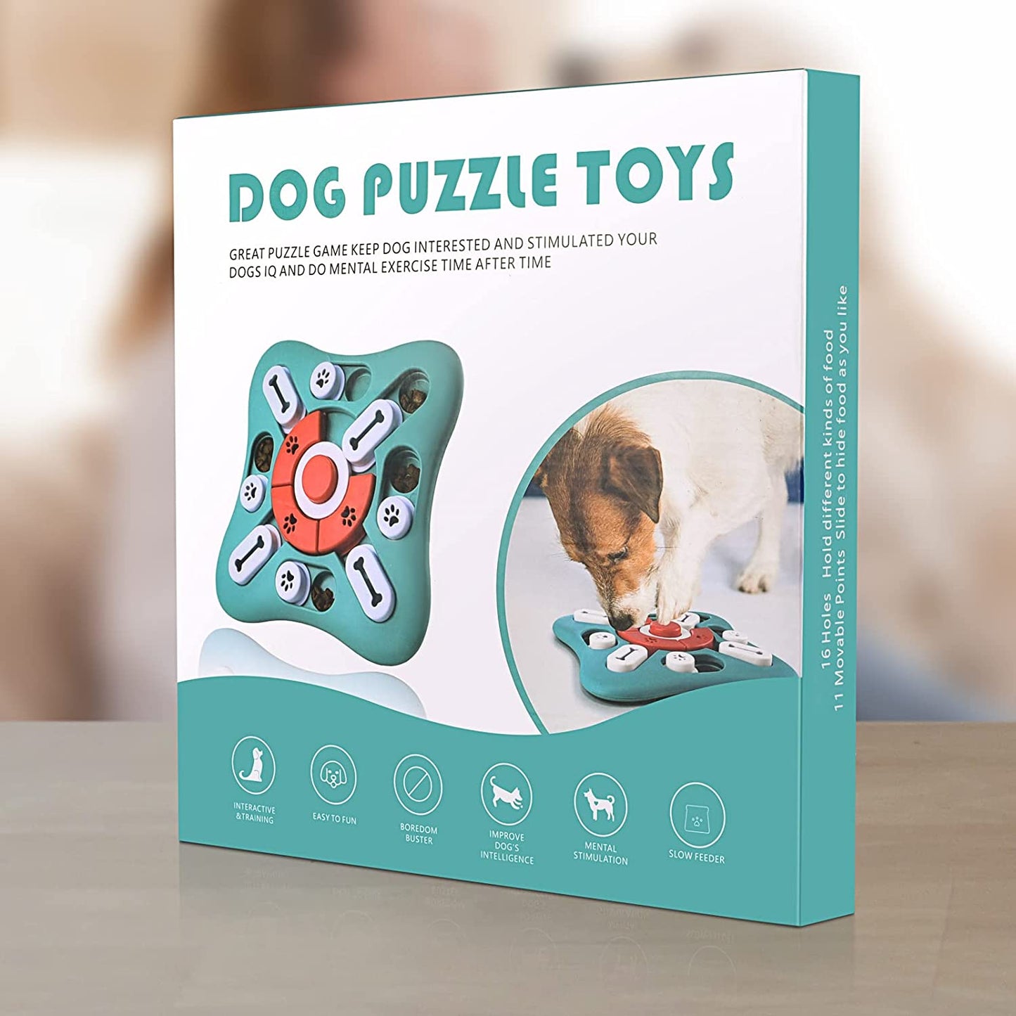 Dog Puzzle Toys, Squeaky Treat Dispensing Dog Enrichment Toys for IQ